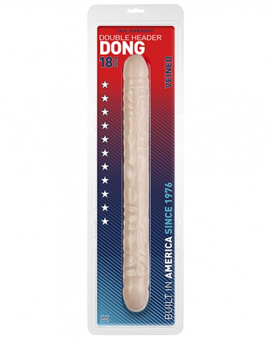 Double Header 18 Inch Veined Dong Flesh Pink