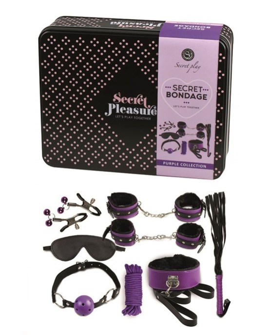 Secret Bondage Kit Black And Purple Collection