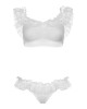 Leg Avenue Lace Ruffle Crop Top and Panty UK 6 to 12