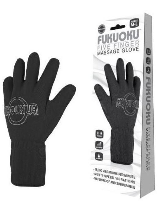 Fukuoku Vibrating Five Finger Massage Glove  Left Hand