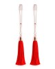 Bound Nipple Clamps Red Tassel