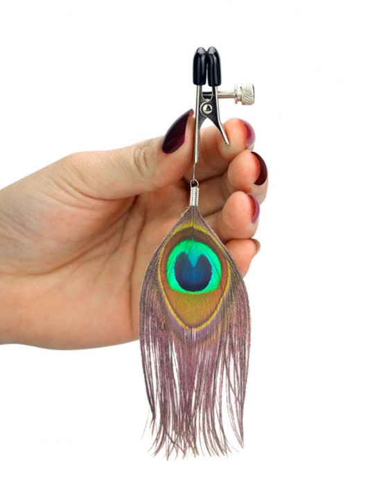 Nipple Clamps With Peacock Feather Trim